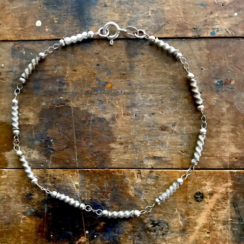 Vintage sterling silver ankle bracelet 90s